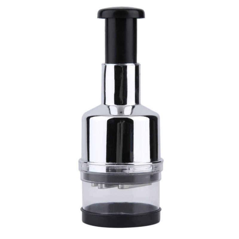 Kitchen Gadgets Vegetable Chopper - 玉ねぎ、ナッツ、野菜用の保存容器付きキッチンツール、304ステンレス鋼製手動ガーリックプレス、垂直ハンドカッターチョッパー