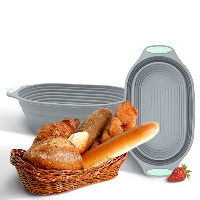 Kitchen Gadgets And Accessories - 1PC シリコン製折りたたみ式バンネットパン発酵バスケット - サワードウパン焼きボウル食品グレードキッチンアクセサリー