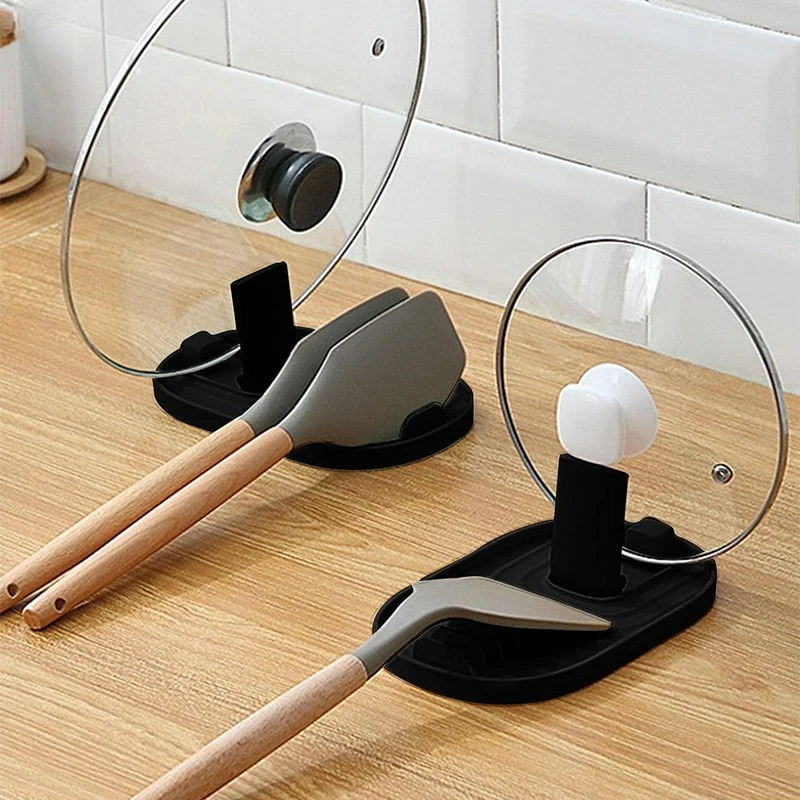 Kitchen Gadgets Needed - 1 個多色折りたたみ式北欧スタイルポットホルダー蓋シャベル収納ラック実用的な多機能調理器具キッチン用品用