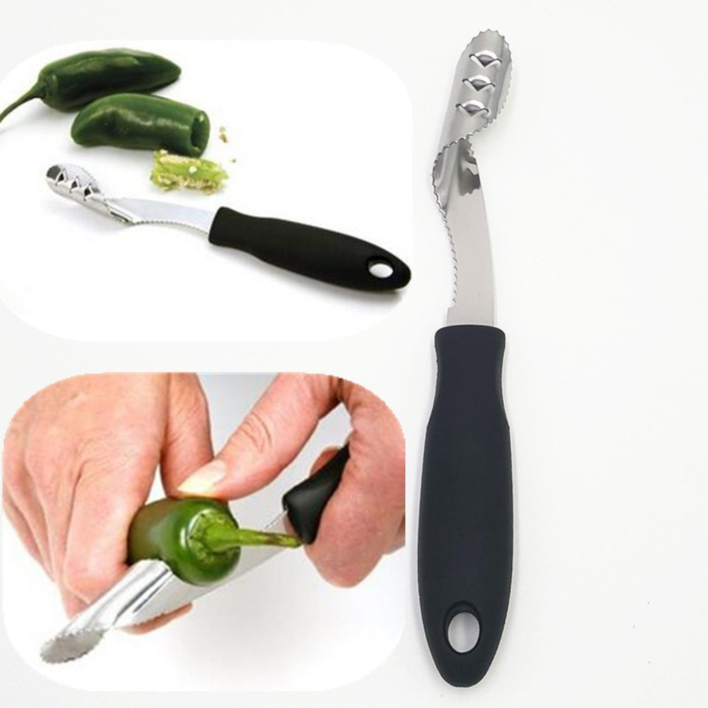 Kitchen Gadgets Tools - 2個入り ステンレス製 ペッパーコアラー チリリムーバー コアエクストラクター 野菜カッター