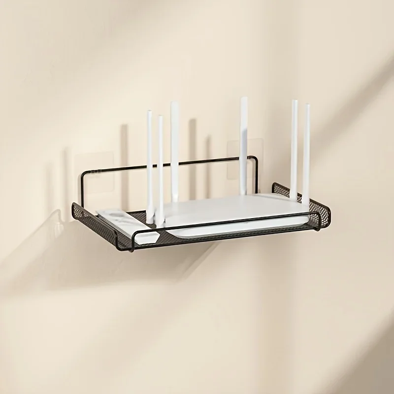 Kitchen Utensil Holder - ステンレス製ルーターシェルフ 穴あけ不要 WiFi 壁掛けルーター収納オーガナイザー ホーム バスルーム