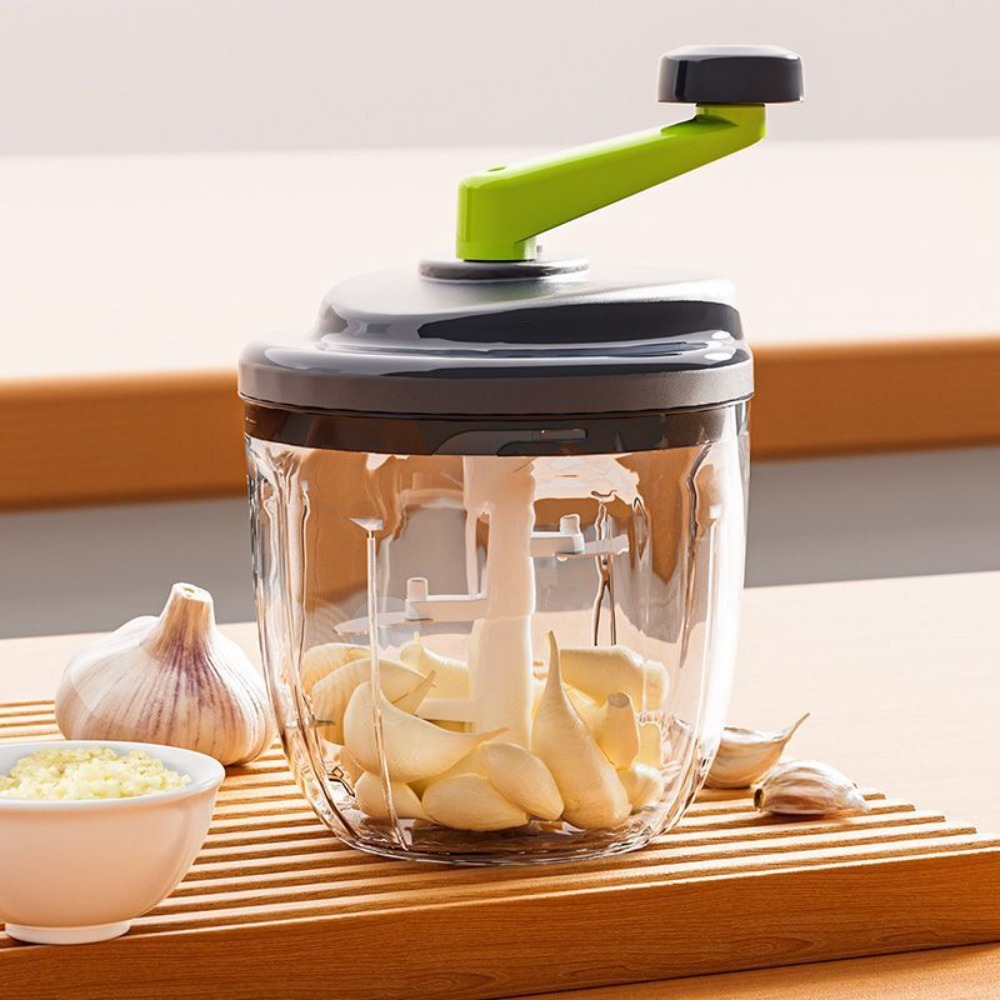 Kitchen Gadgets Vegetable Chopper - 家庭用500/900ml手動式ミートミンサー、効率的で速い手動野菜チョッパー、省力プラスチック製玉ねぎカッター、生姜用