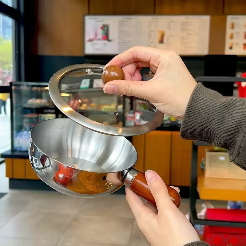 ステンレス製ソースパン ミルクパン くるみ材の木製ハンドル付 - Kitchen Gadgets And Accessories のレビューと価格