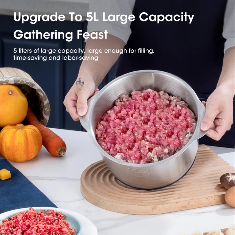 5L電動ミートグラインダー 304ステンレス製フードクラッシ - Kitchen Gadgets Vegetable Chopper のレビューと価格