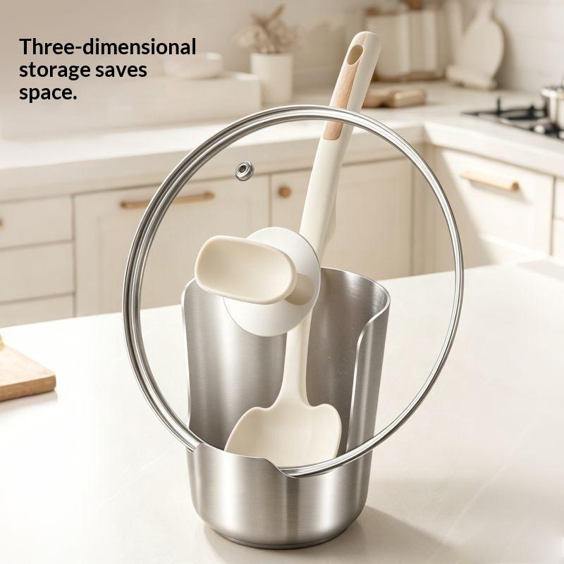 ステンレス製スプーンホルダーラック、蓋と調理器具ホルダー、多 - Kitchen Utensil Holder のレビューと価格