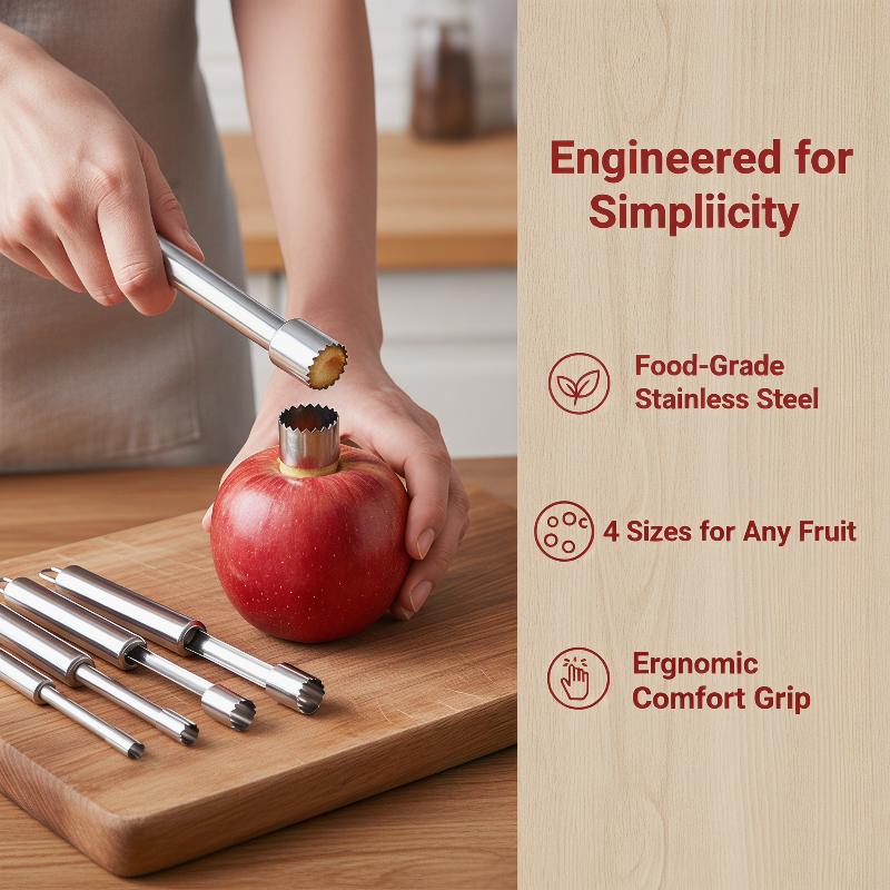 4 個フルーツコアリムーバーカッターキッチンガジェットステン - Kitchen Gadgets Tools のレビューと価格
