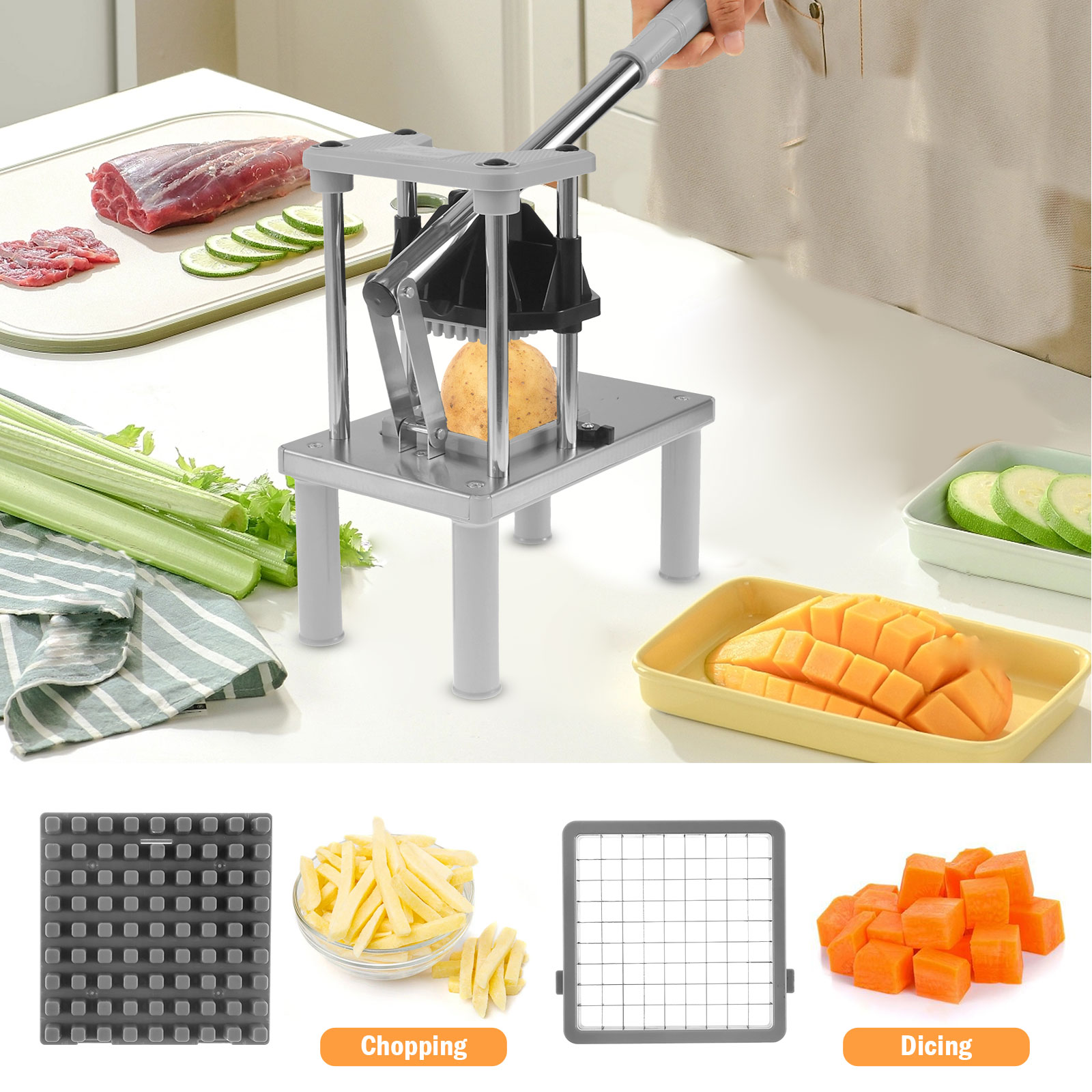 業務用野菜フルーツチョッパーフレンチフライカッター 替刃2枚 - Kitchen Gadgets Vegetable Chopper のレビューと価格