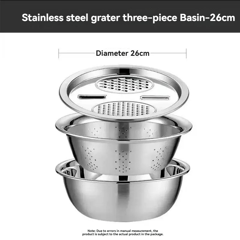 3個セット 多機能野菜スライサー ステンレス製 洗浄槽＆水切 - Kitchen Gadgets Vegetable Chopper のレビューと価格