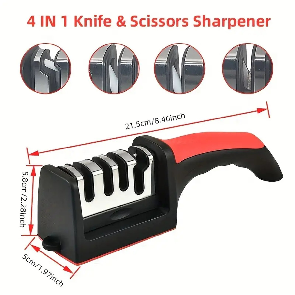 3/4セグメントナイフシャープナー キッチン多機能ハンドヘル - Kitchen Gadgets Needed のレビューと価格