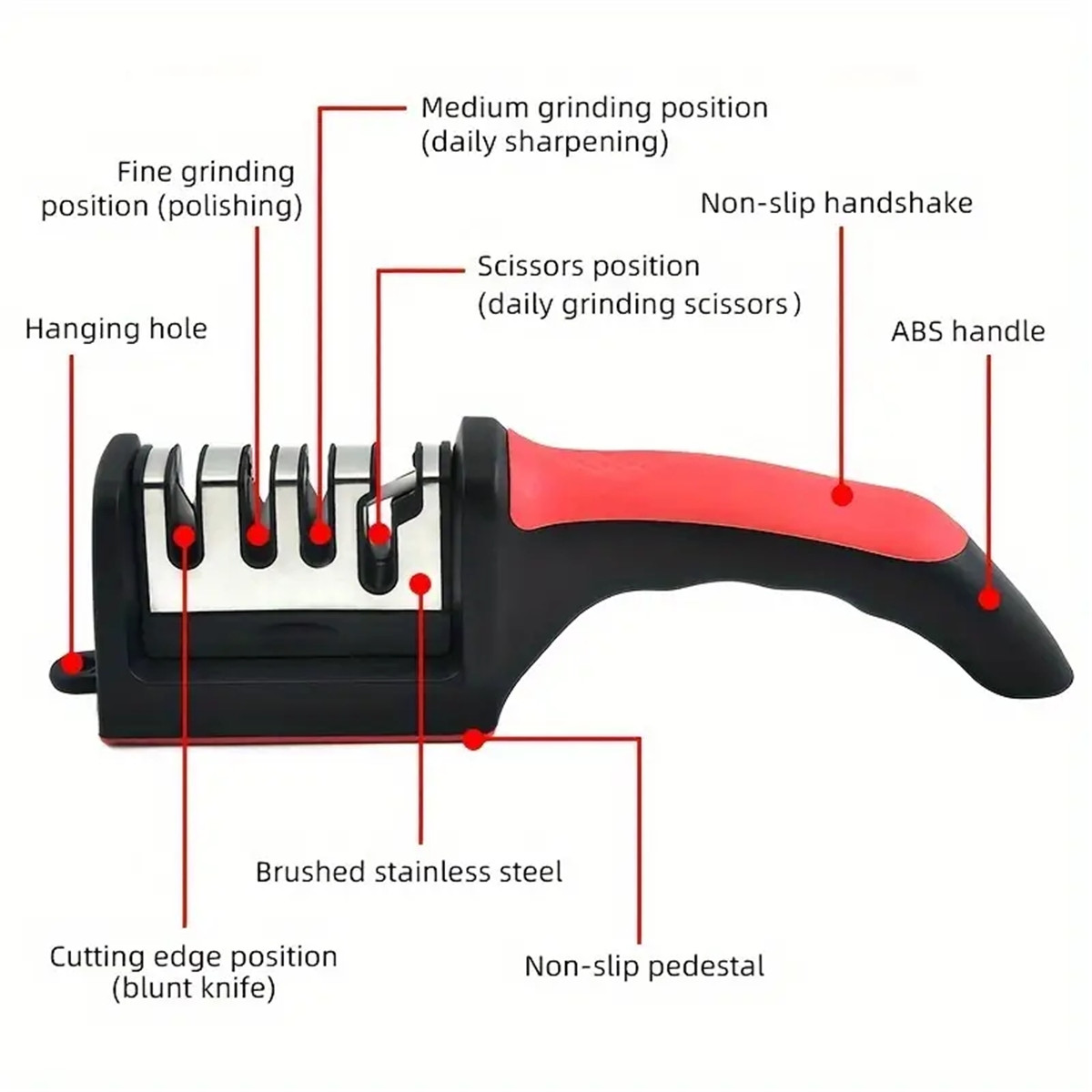 3/4セグメントナイフシャープナー キッチン多機能ハンドヘル - Kitchen Gadgets Needed のレビューと価格