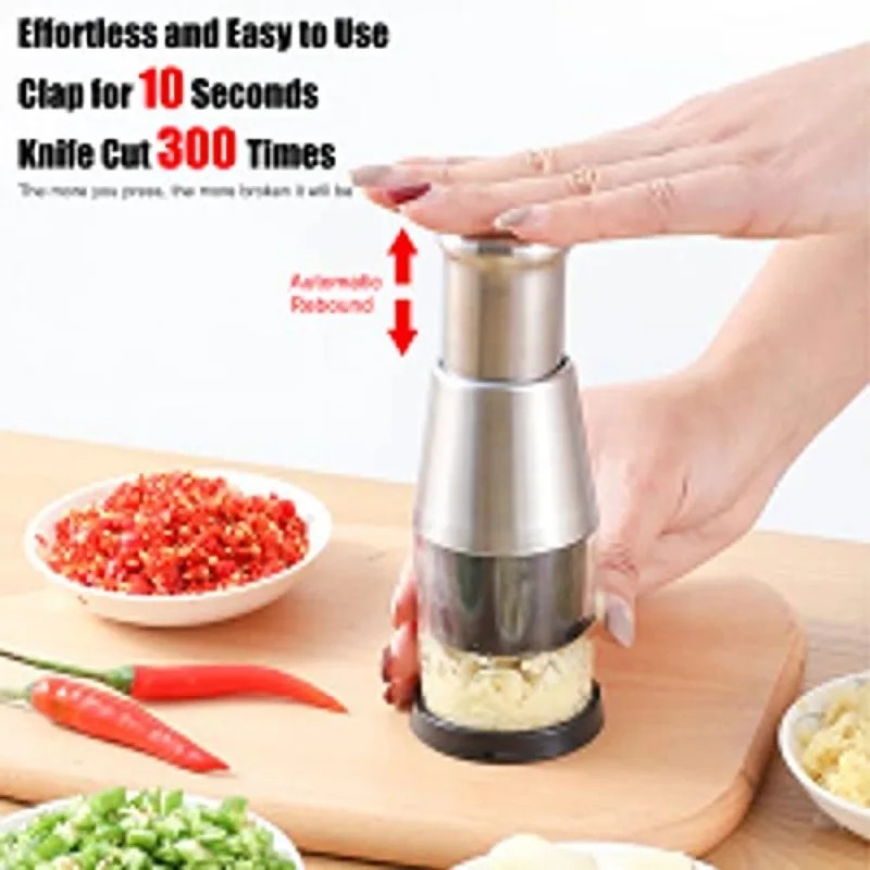 新しいステンレス製ガーリックプレスと玉ねぎチョッパー、多機能 - Kitchen Gadgets Vegetable Chopper のレビューと価格