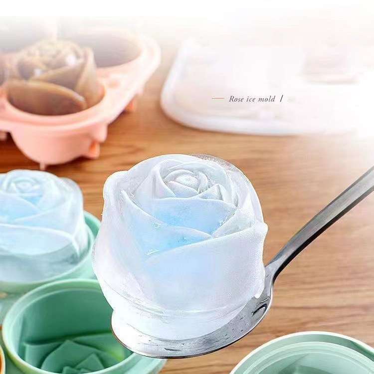 3D ローズアイスモールド 4 穴アイスキューブトレイ型花の - Kitchen Gadgets And Accessories のレビューと価格