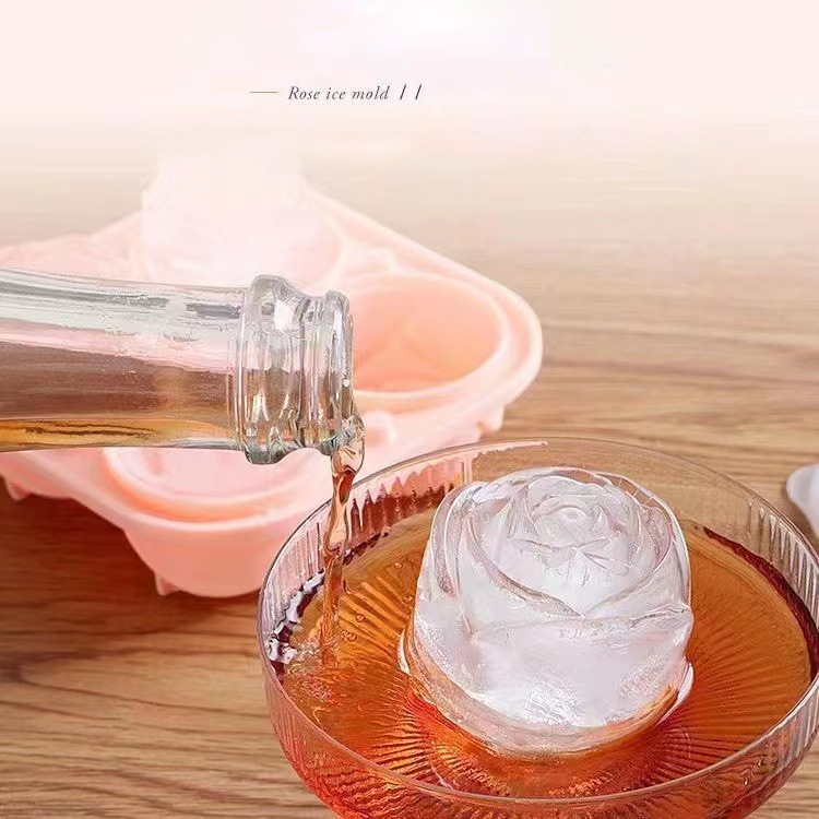3D ローズアイスモールド 4 穴アイスキューブトレイ型花の - Kitchen Gadgets And Accessories のレビューと価格