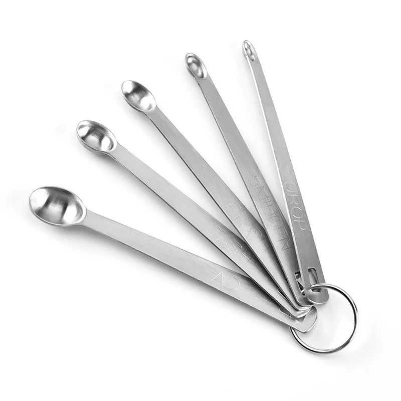 新しい 5 ピース/セットミニ計量スプーンセットステンレス鋼 - Kitchen Gadgets Needed のレビューと価格