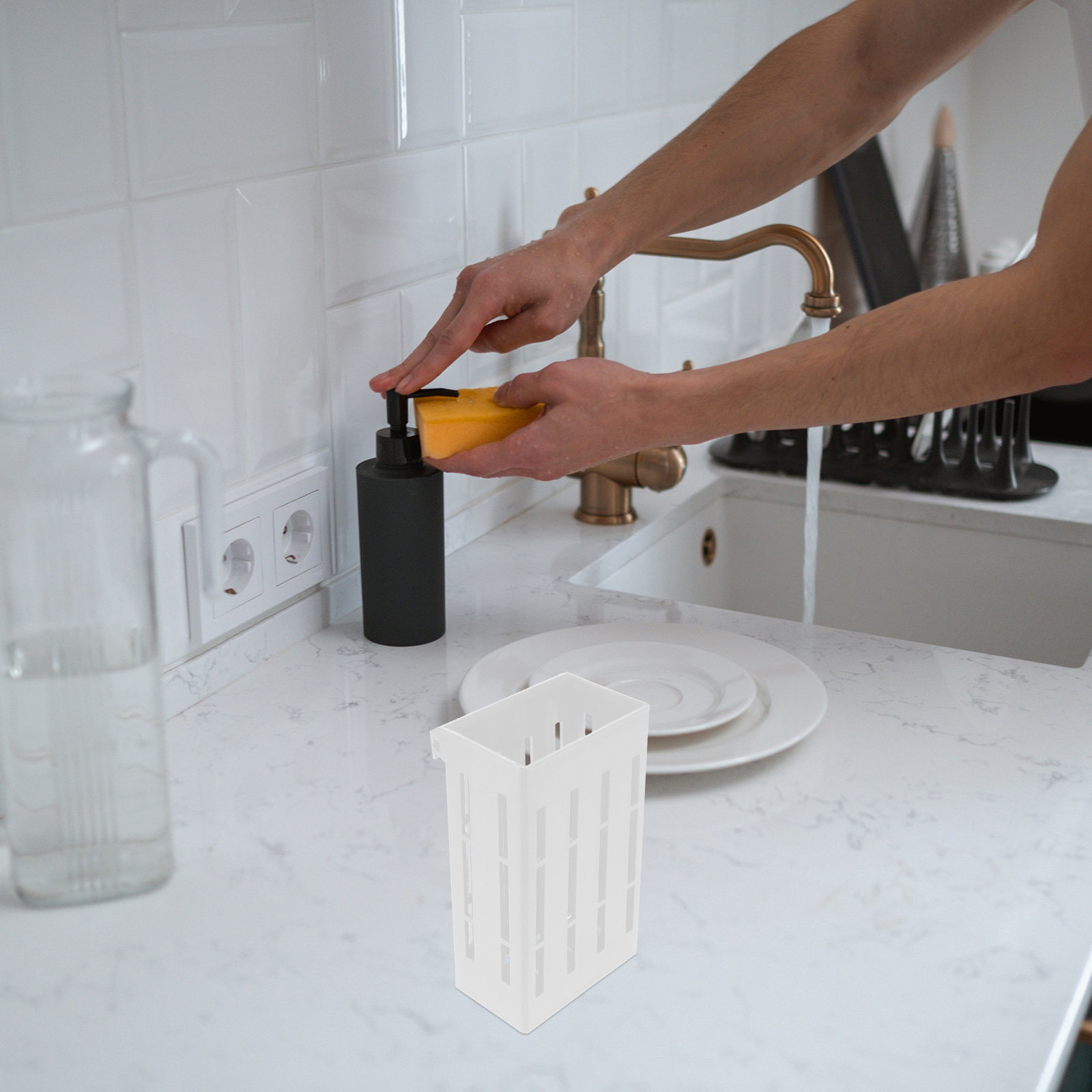 壁掛け式箸ホルダー1セット プラスチック製カトラリーオーガナ - Kitchen Utensil Holder のレビューと価格