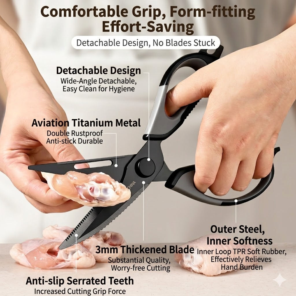 キッチンはさみ チタン製鶏骨はさみ 家庭用キッチンはさみ キ - Kitchen Gadgets And Accessories のレビューと価格