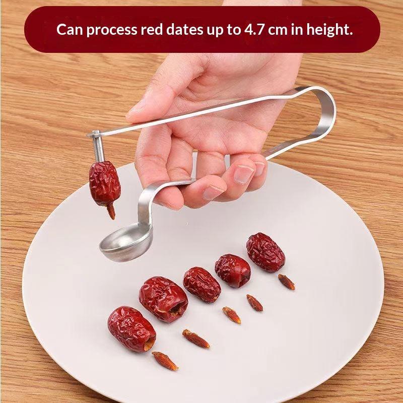 ステンレス製デーツ種抜きツール、赤い種抜き器、簡単なデーツの - Kitchen Gadgets Tools のレビューと価格
