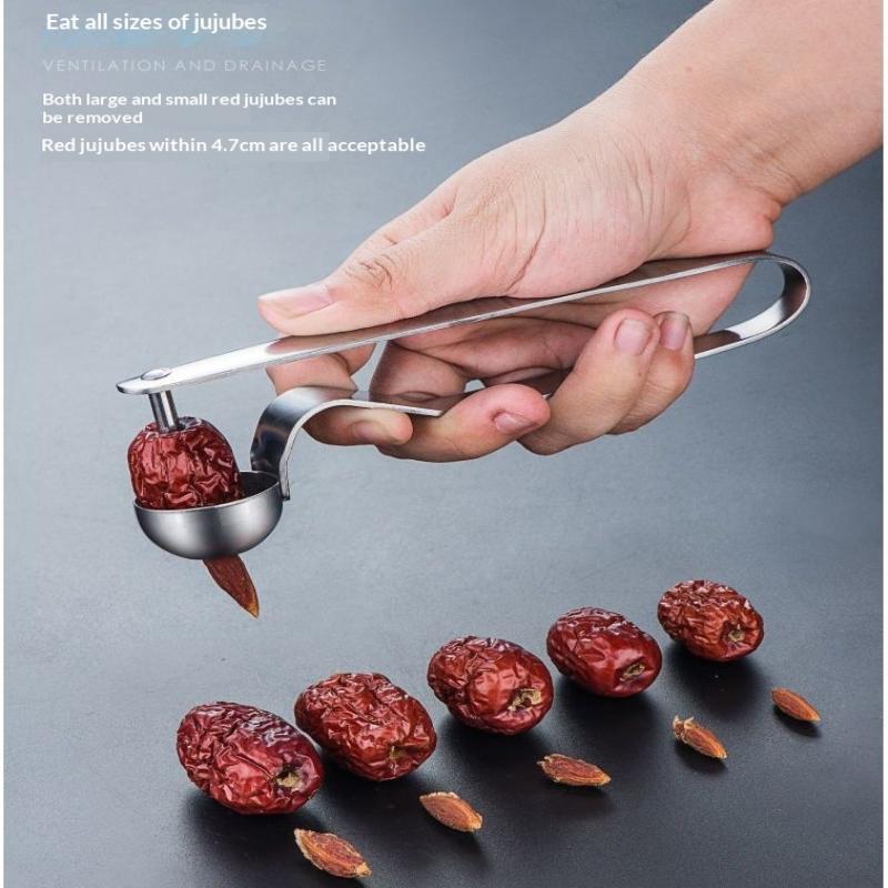 ステンレス製デーツ種抜きツール、赤い種抜き器、簡単なデーツの - Kitchen Gadgets Tools のレビューと価格